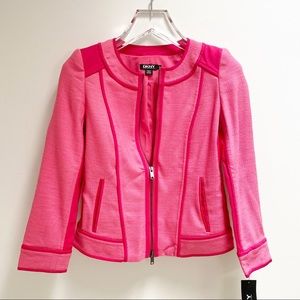 DKNY Ultra Pink Jacket Lined Zip Front Exquisite!